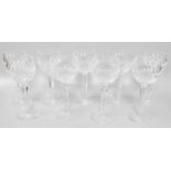A Set of Fourteen Waterford Crystal Hock Glasses, in the Colleen pattern