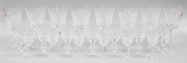 A Waterford Crystal Part Table Service, comprising eight wine glasses, seven sherry glasses and