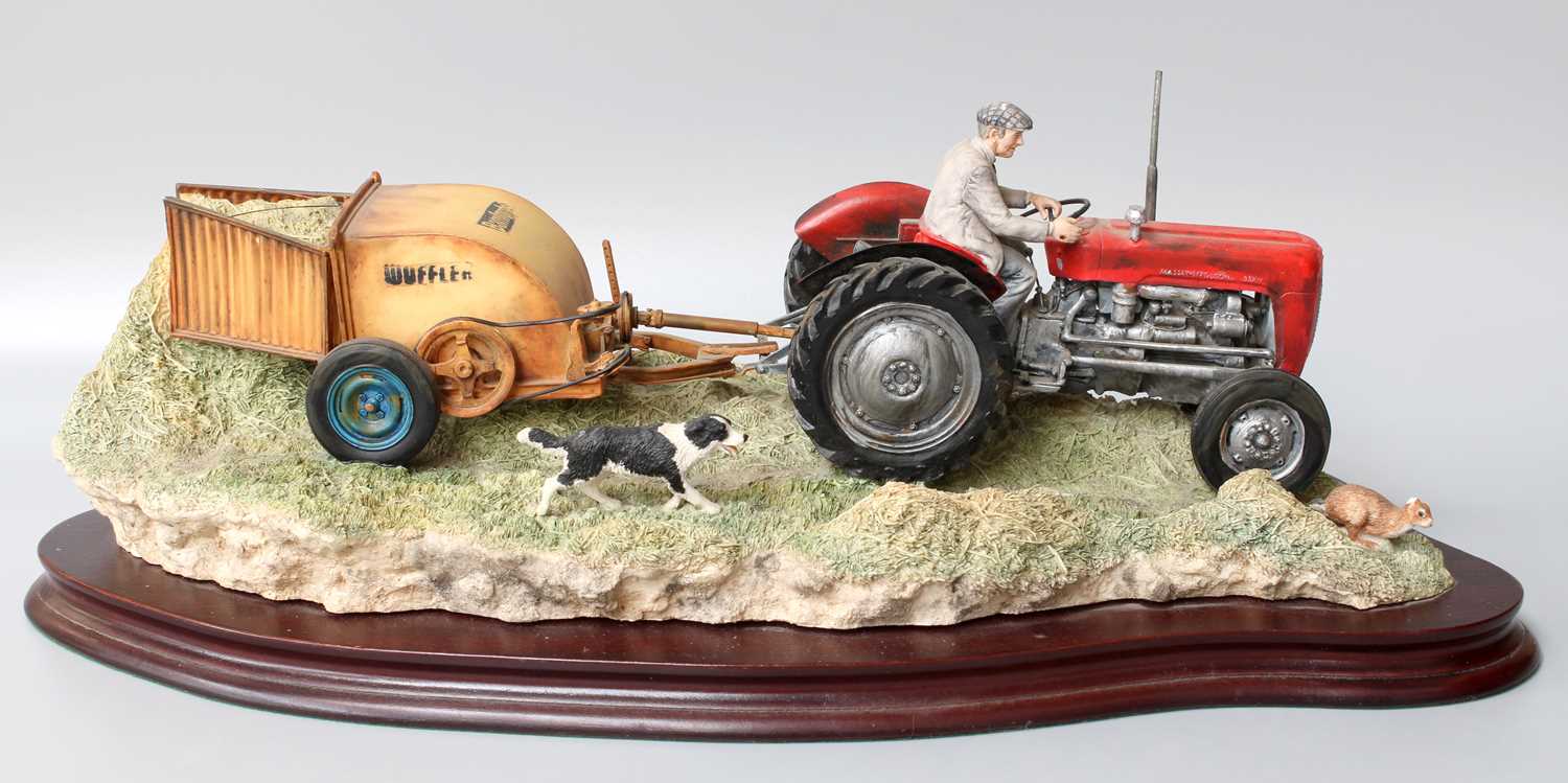 Border Fine Arts 'Hay Turning' (Massey Ferguson Tractor and Wuffler), model No. JH110 by Ray
