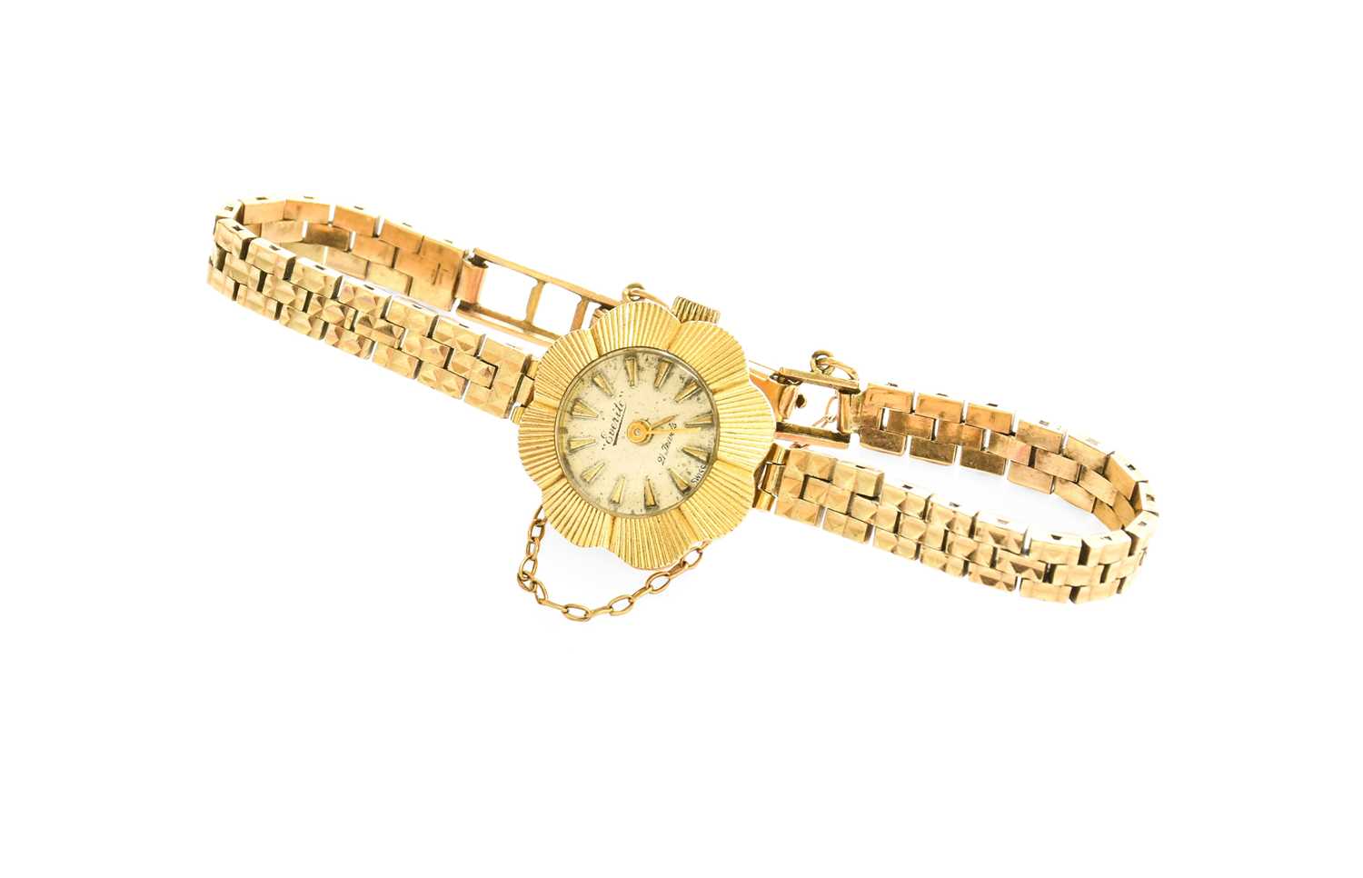 A Lady's 9 Carat Gold Everite Wristwatch Strap fully hallmarked, gross weight 13g Bearing British