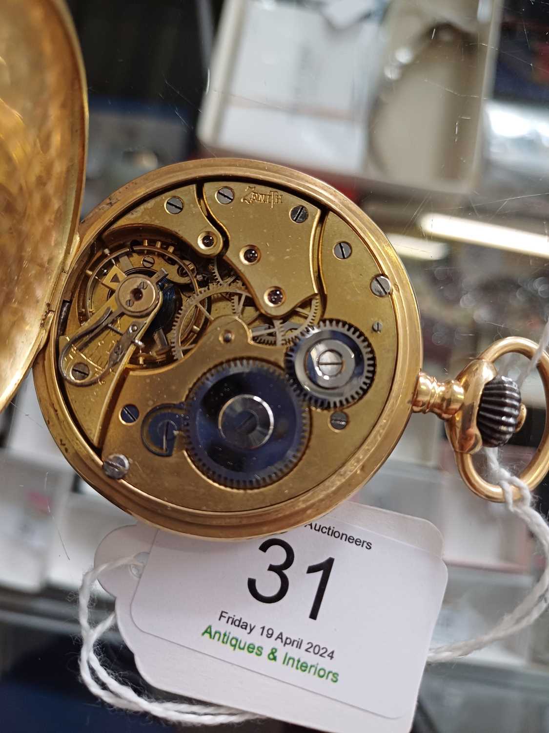 An 18 Carat Gold Full Hunter Zenith Pocket Watch, case stamped 18k Inner dust cover is stamped - Image 2 of 2