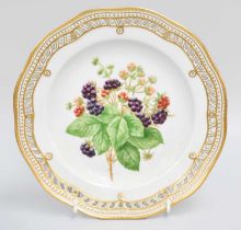 A Royal Copenhagen Flora Danica Plate, 22.5cm diameter, numbered 3584