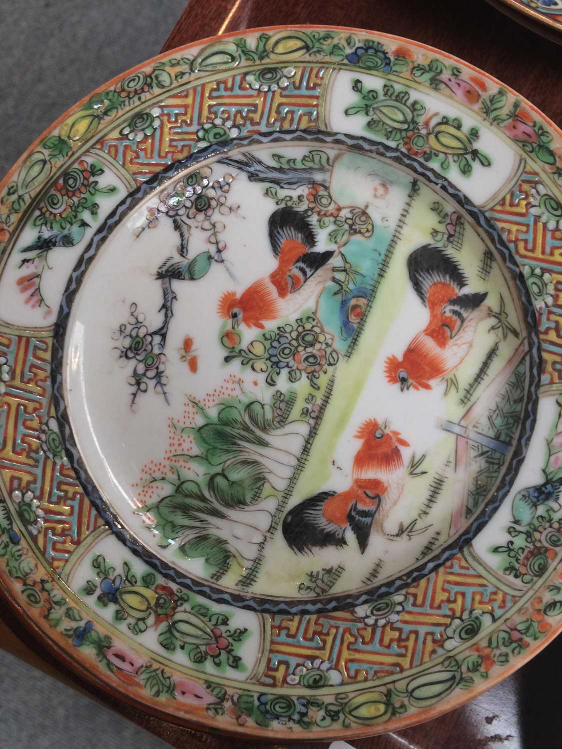 A Collection of 20th Century Cantonese Porcelain Significant surface chips to two plates, various - Image 6 of 12