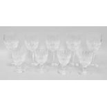 A Set of Ten Waterford Crystal Wines, in the Colleen pattern; together with six short stemmed