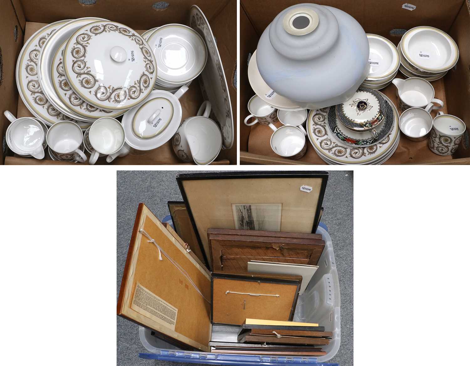 Wedgwood Susie Cooper Venetia Pattern Dinner/Coffee Service, prints and frames etc (three boxes) - Image 2 of 4