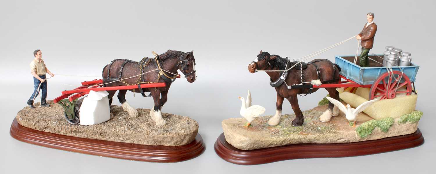 Border Fine Arts Studio Models, comprising 'Steady, Steady' model No.A21282, and 'Lightly Rolled'
