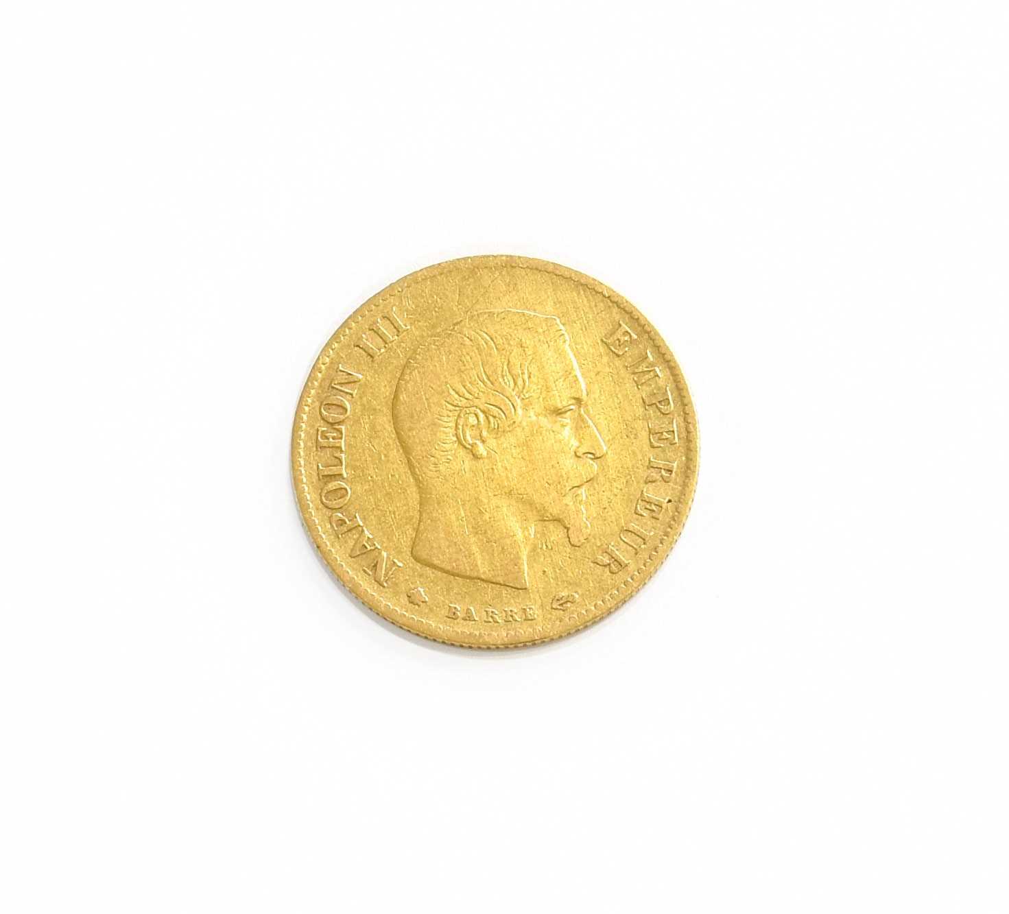 France, 10 Francs 1859 BB, (.900 gold, 19mm, 3.18g) obv. Napoleon III right, rev. denomination and
