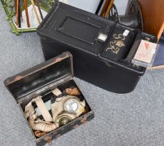 A Sieby Gorman Gas Mask & Case, and a George IV Cast Iron Letter Box, Petrol Ration Vouchers