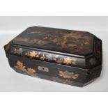 A 19th Century Chinese Lacquered Box, containing an assortment of items including, a Victorian