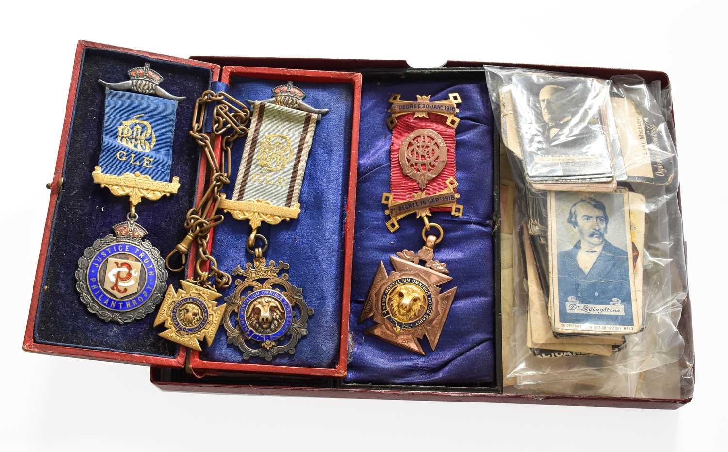 Three Order of the Buffallos Medals, (1 x on 9ct gold, 2 x on silver mounts) and 1 x other; together