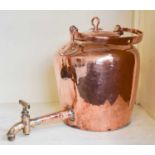 A 19th Century Copper Hot Water Urn, 40cm high