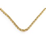 A 9 Carat Bi-Colour Gold Fancy Link Necklace, length 46cm The necklace is in good condition. It