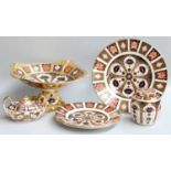 Royal Crown Derby Imari Wares including 1128 pattern tazza (a.f), one ginger jar and cover (a.f) a