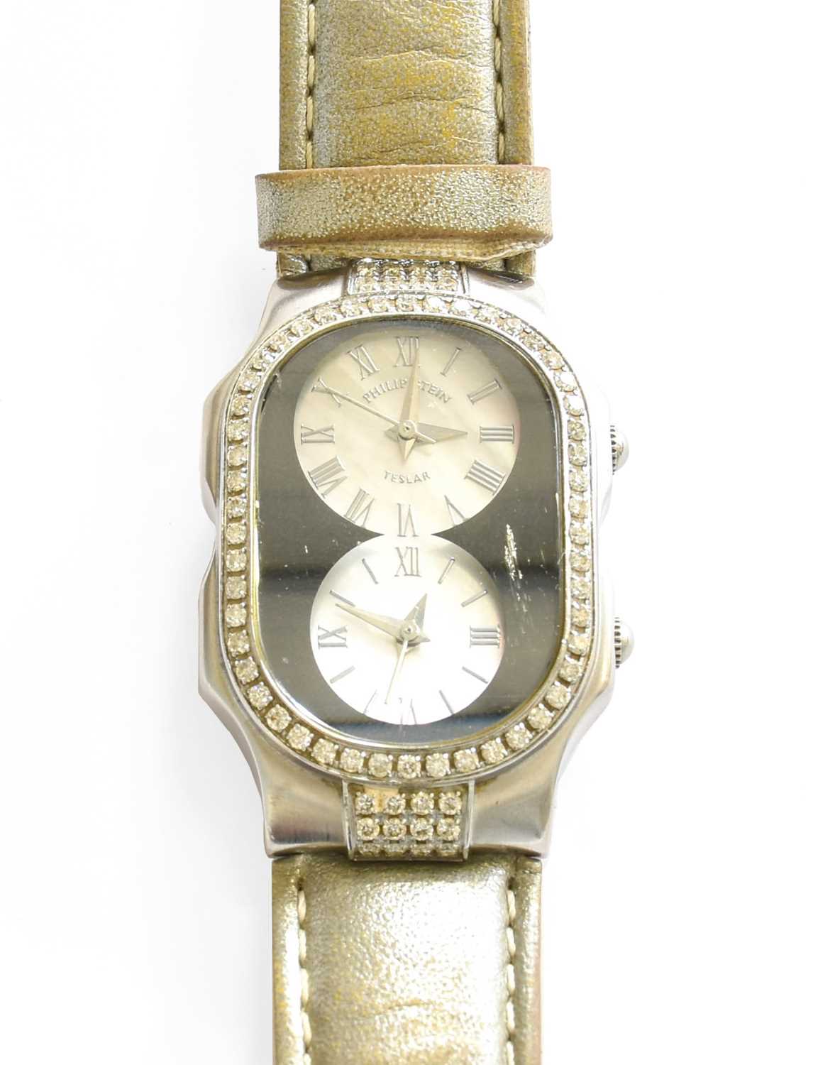 A Lady's Steel and Diamond Set Philip Stein Wristwatch, with paperwork - Image 2 of 2