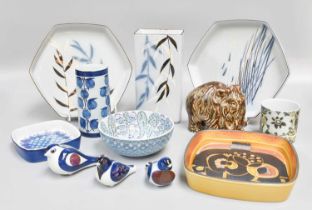 A Quantity of Royal Copenhagen Pottery, including a Mammoth model, dishes, vases, etc (one tray)