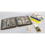 A Selection of Cigarette Cards. contained in a Dinky Toys Fork Lift Truck box, and a Cigarette