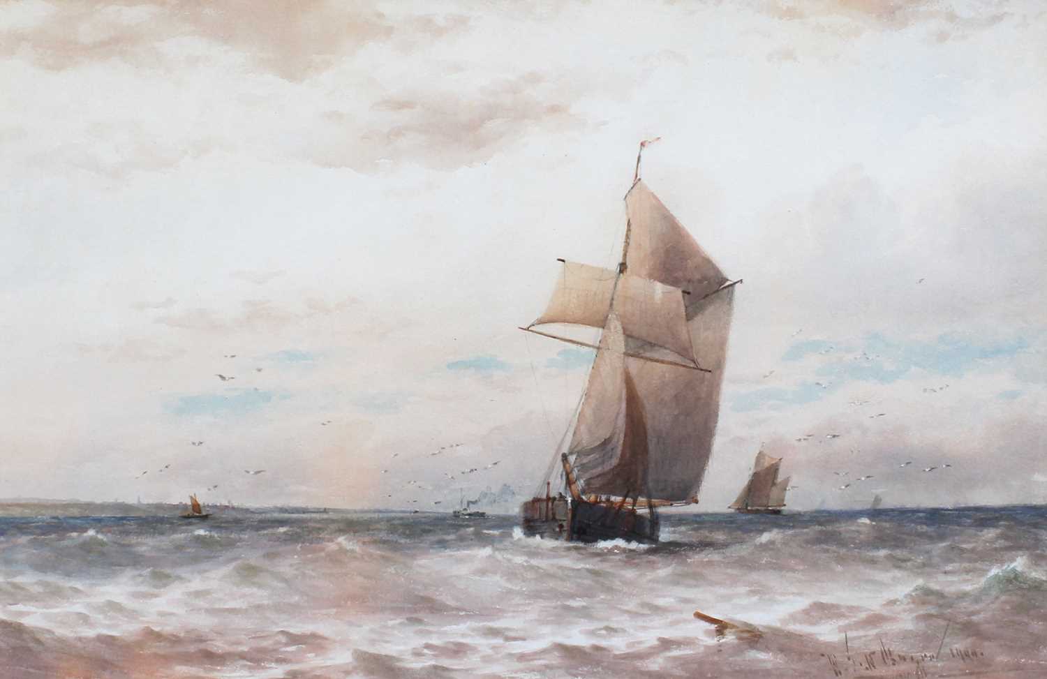 William Thomas Nichol Boyce (1857-1911) A shipping scene Signed and dated 1900, watercolour,