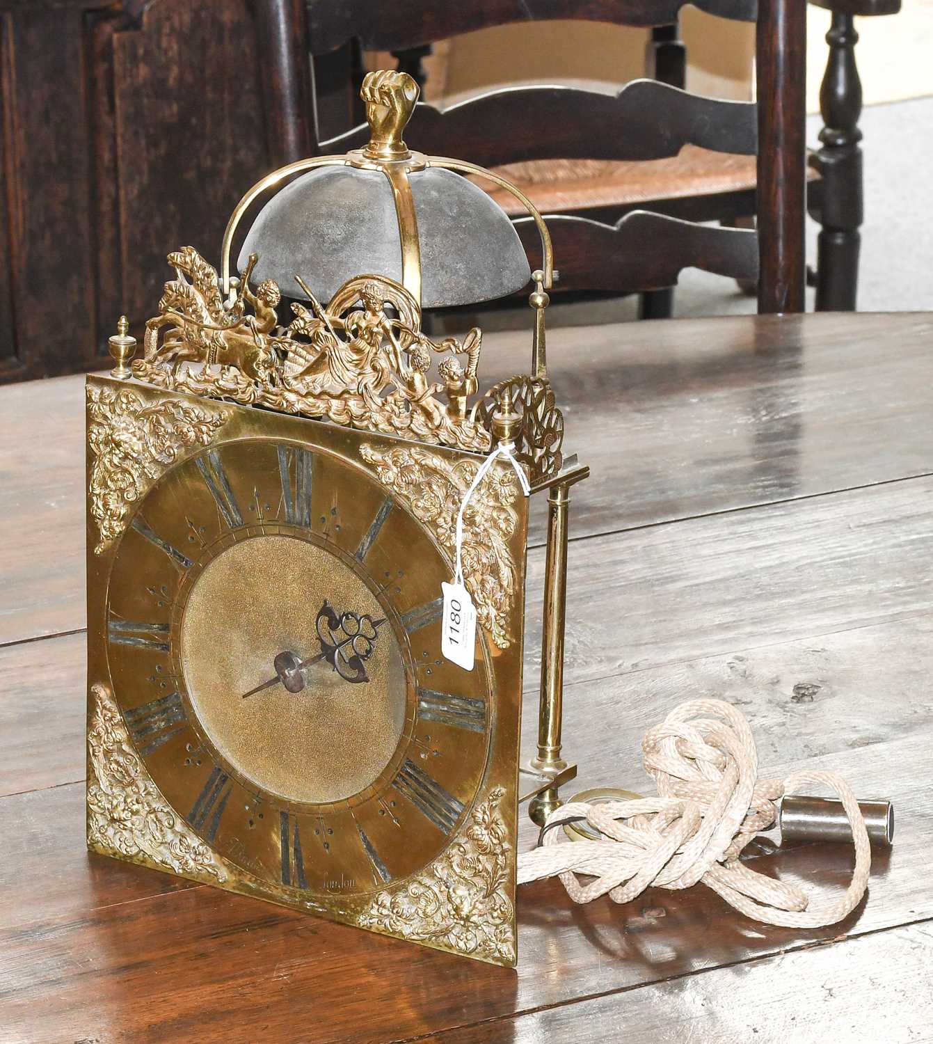 An Early 18th Century Brass 10-Inch Dial Single Handed Striking Lantern Clock, signed J Windmills, - Image 15 of 15