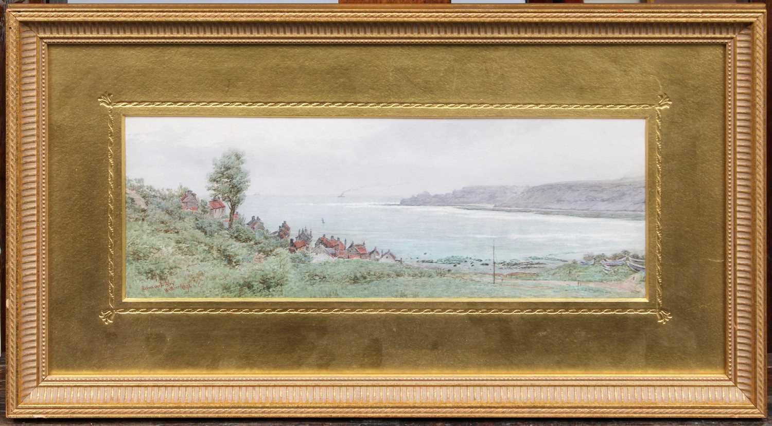 Attributed to William Moore Jnr (1817-1909) "Runswick Bay" Signed, inscribed and dated 1892, - Image 2 of 2