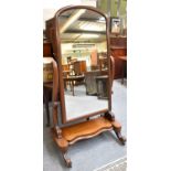 A Victorian Mahogany Cheval Mirror, 167cm high