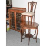 A Mahogany Lead Glazed Display Cabinet, 98cm by 27cm by 137cm , a George III mahogany tilt top