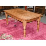 A Pine Kitchen Table, 183cm by 89.5cm by 77cm