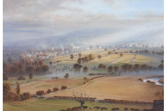 Attributed to Peter Allis (b.1944) View of Middleham Watercolour, 48.5cm by 74cm - Image 1 of 2