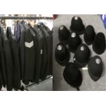 Twelve Elizabeth II British Police Officer's Jackets, with chrome buttons, some with chrome