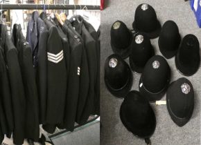 Twelve Elizabeth II British Police Officer's Jackets, with chrome buttons, some with chrome