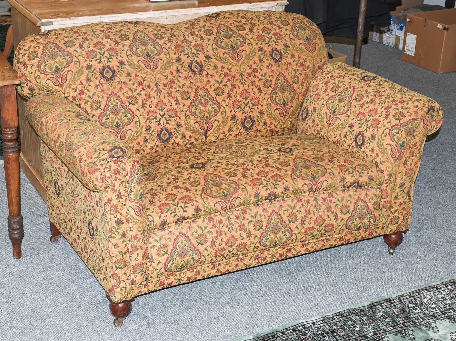 A Victorian Drop End Sofa, 140cm wide Dimensions - 83cm by 140cm by 88cm