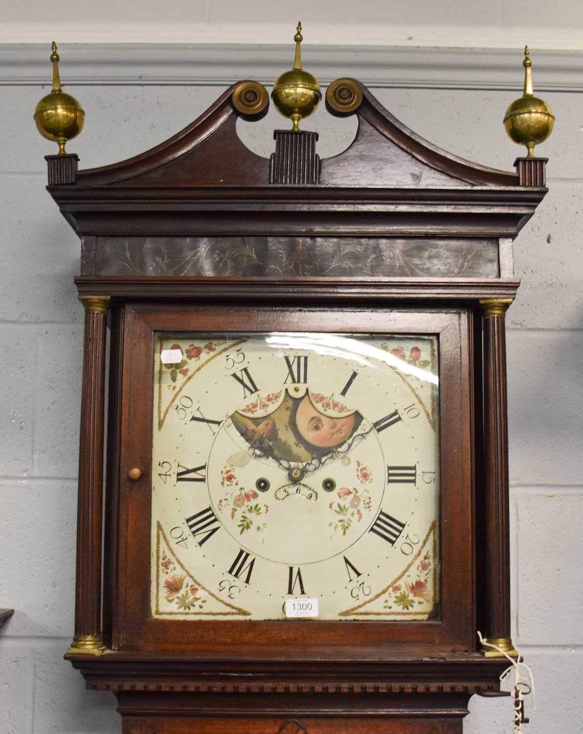 A Mahogany Painted Dial Eight Dial Longcase Clock, unsigned, the eight day movement with attached - Image 2 of 2