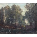 Henry Mitten Wilson (1873-1923) Wooded landscape Signed, oil on canvas, 49cm by 60cm