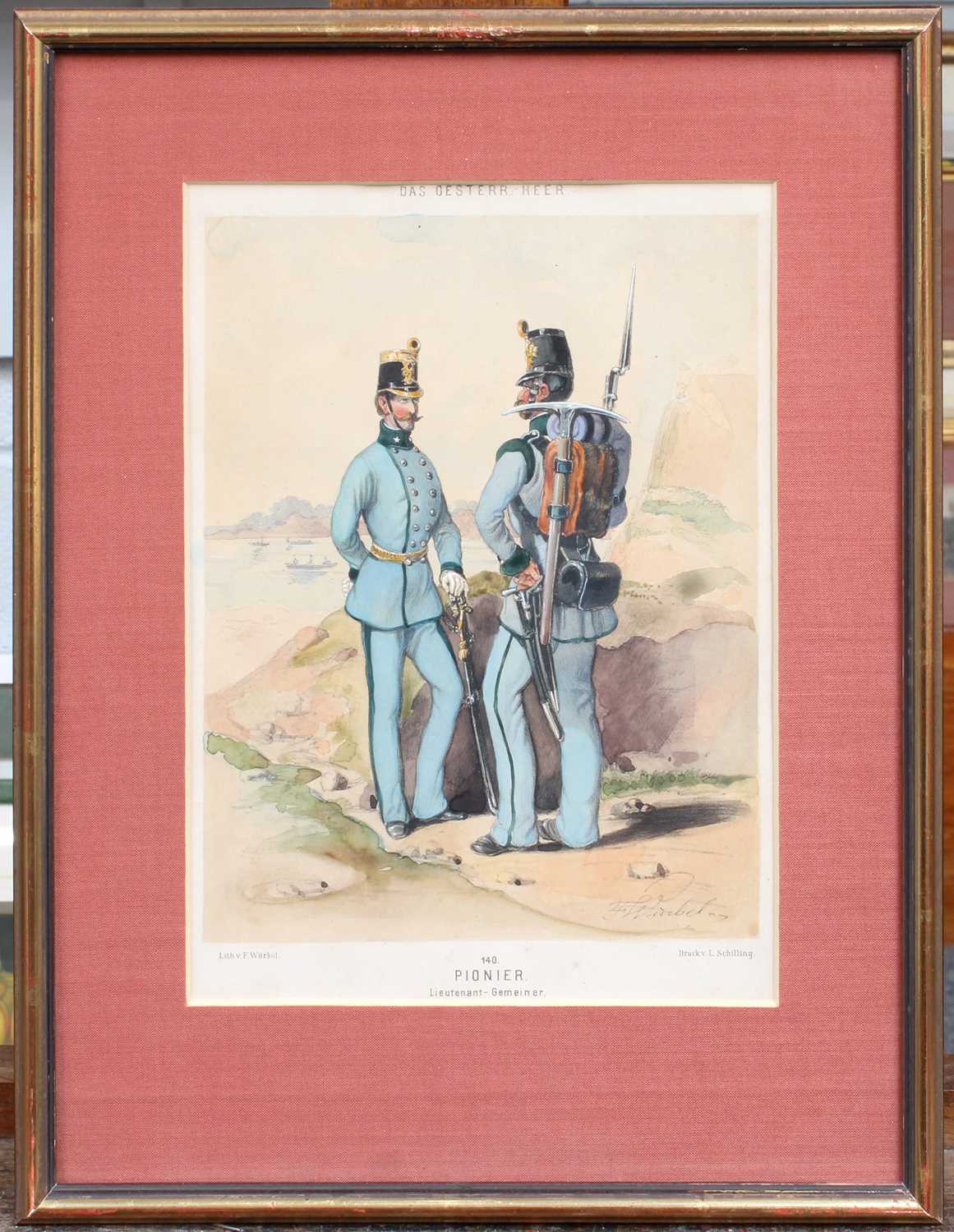 After Frans Gerasch (19th Century) "Das Oesterr Heer" A set of six Austrian military prints; - Image 3 of 4