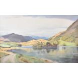 After William Heaton Cooper RI (1903-1995) Lake view with mountains beyond Colour reproduction,