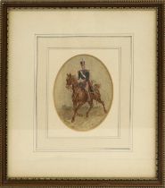 Orlando Norie Portrait Study of a Royal Artillery Officer, circa 1835, mounted on a trotting