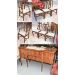 A Set of Eight Mahogany George III Style Dining Chairs, including two carvers, together with A