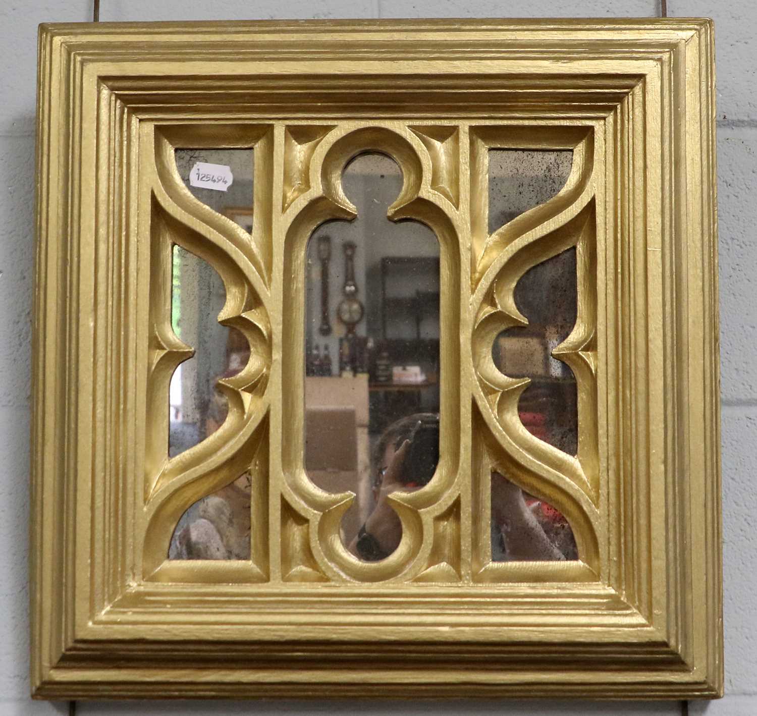 A Pair of Giltwood Gothic Style Mirrors, 51cm square Estimate  - 100-150 - Image 2 of 4