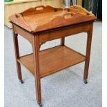 A Reproduction Mahogany Butler's Tray, with four handled folding sides; raised on stand to