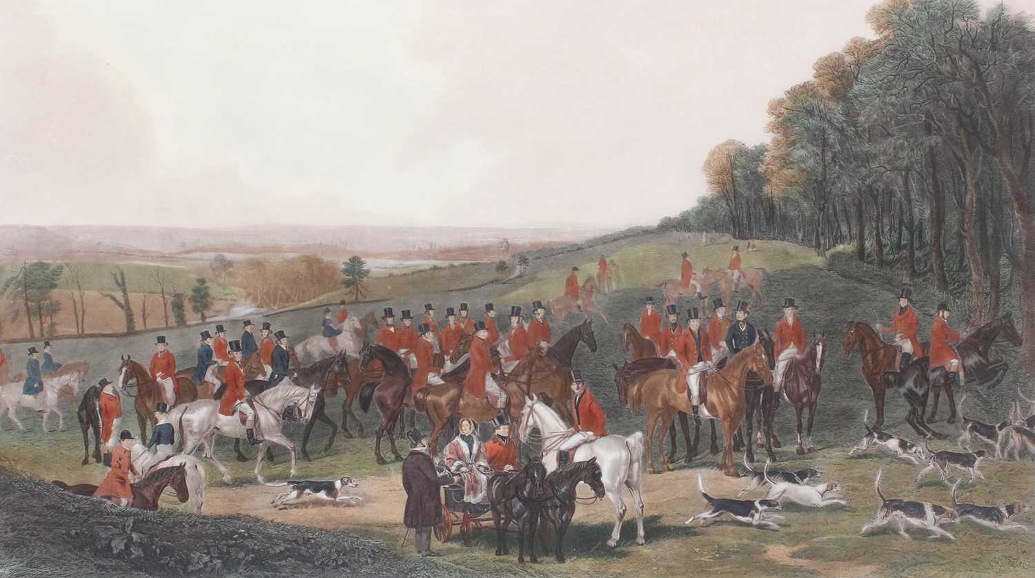 W.H.Simmons After H.Calvert "The Meet of the Vine Hounds" Colour reproduction; together with a