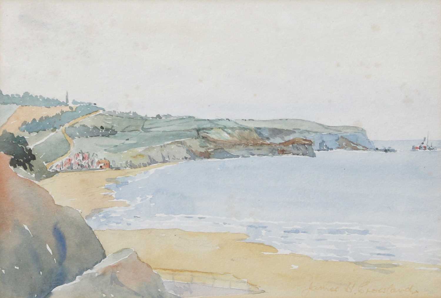 James Henry Crossland (1852-1939) "Sandsend, Nr. Whitby" Signed, watercolour, together with a