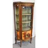 A French Painted and Gilt Metal Mounted Display Cabinet, with marble top, 68cm by 34cm by 148.5cm
