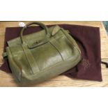 Small Mulberry Green Leather Bayswater Handbag, with brass-tone hardware, postmans lock, leather