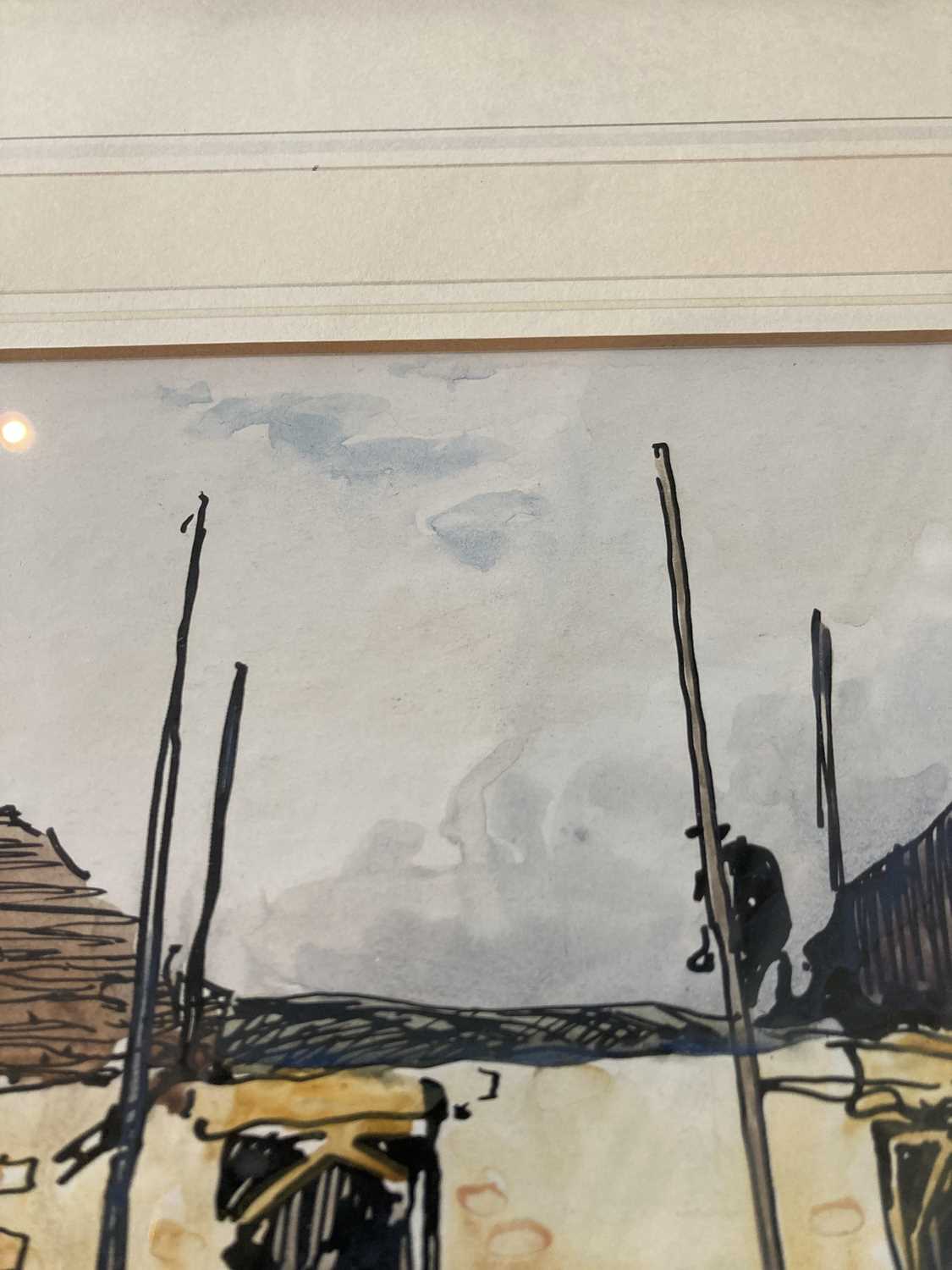 Fred Lawson (1888-1968) At work building a bridge Signed, pen and watercolour, together with a - Image 12 of 15