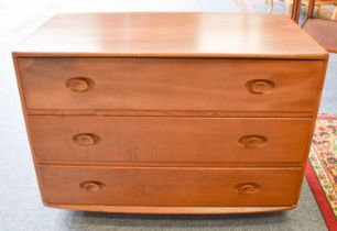 An Ercol Light Elm Three Height Chest of Drawers, 92cm by 49cm by 66cm Minor, scuffs, scratches,