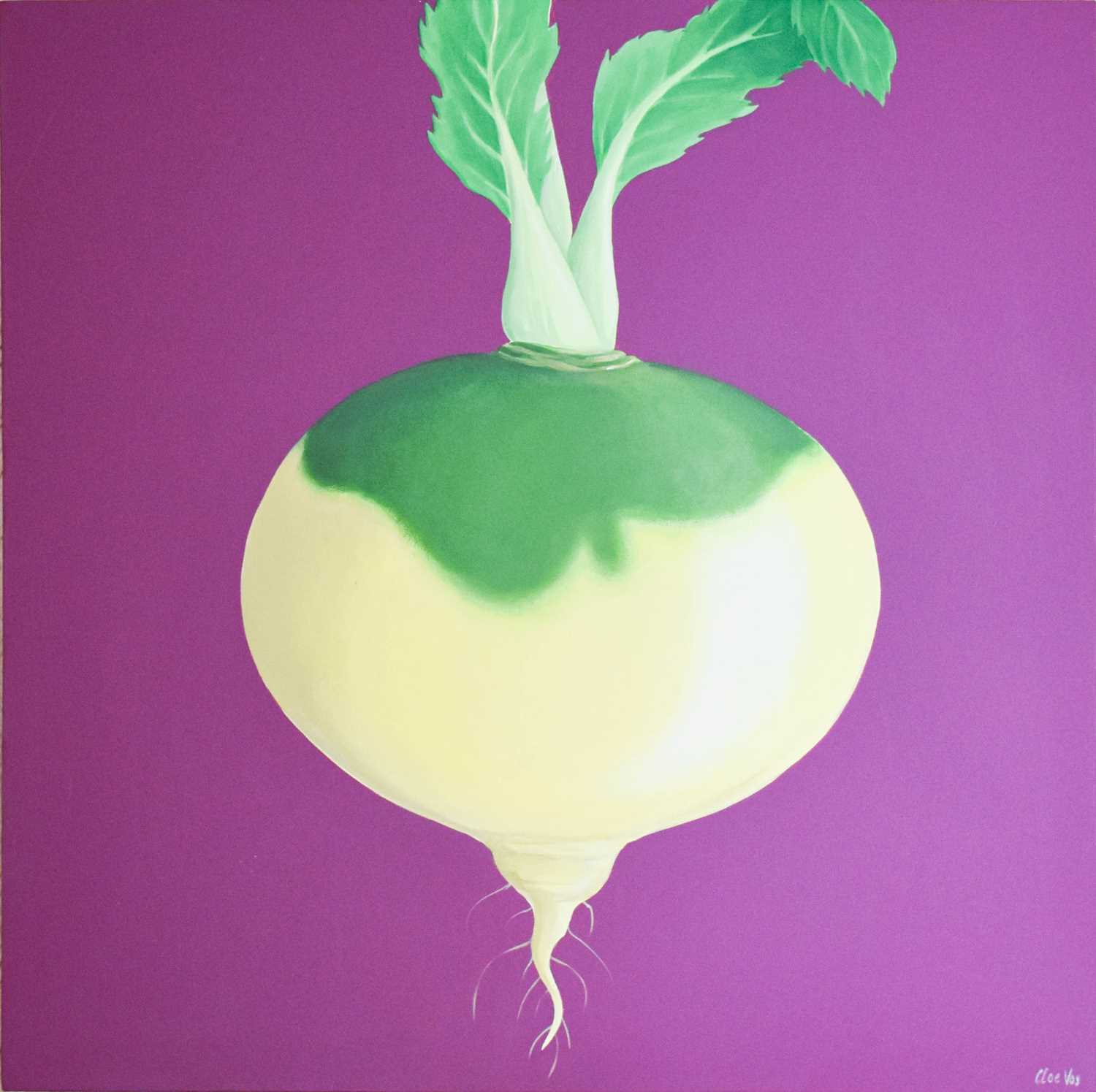 Cloe Vos (Contemporary) Strawberry Signed, acrylic on canvas, together with a further three works by - Image 4 of 4