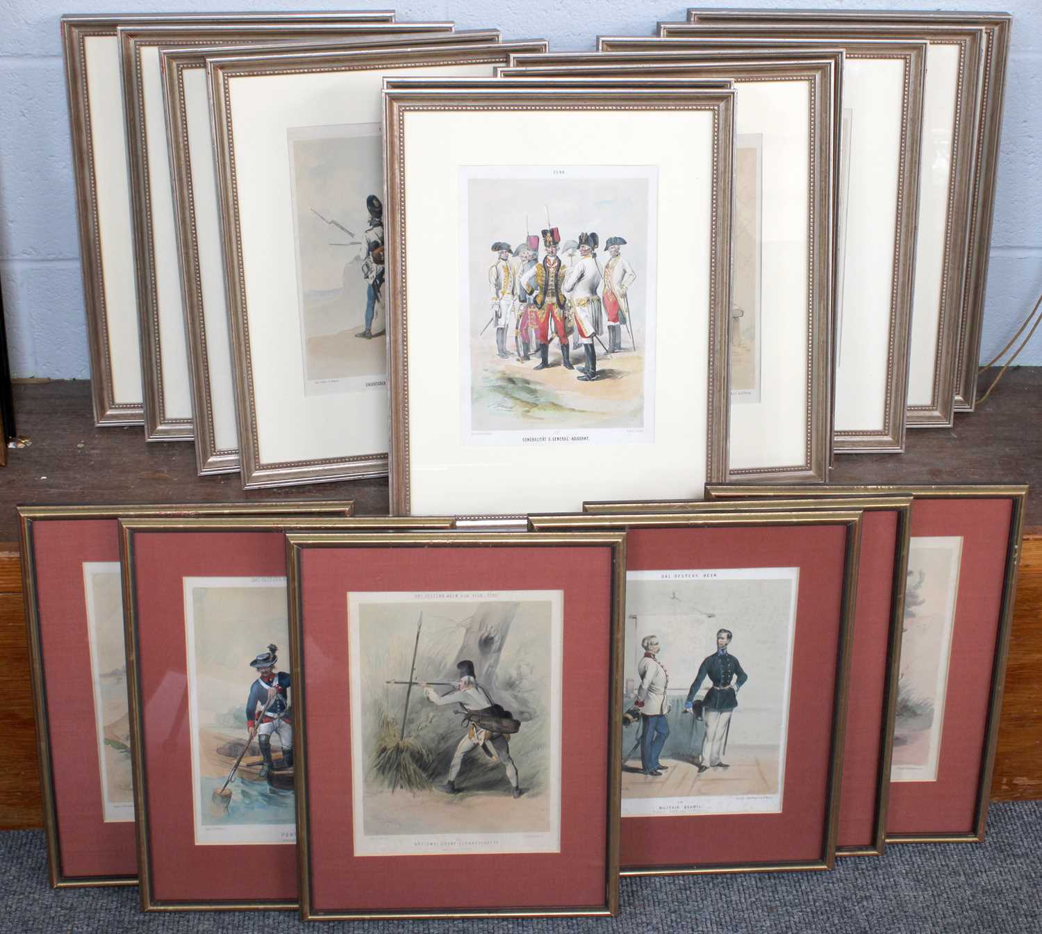 After Frans Gerasch (19th Century) "Das Oesterr Heer" A set of six Austrian military prints; - Image 2 of 4
