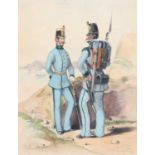 After Frans Gerasch (19th Century) "Das Oesterr Heer" A set of six Austrian military prints;