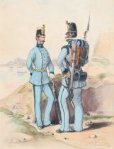 After Frans Gerasch (19th Century) "Das Oesterr Heer" A set of six Austrian military prints;