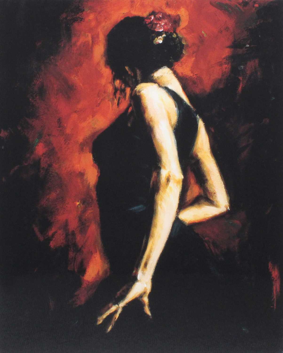 After Fabien Perez (b.1967) Argentinian "Flamenco" Signed and numbered 11/95, giclee print, 70.5cm