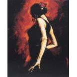 After Fabien Perez (b.1967) Argentinian "Flamenco" Signed and numbered 11/95, giclee print, 70.5cm
